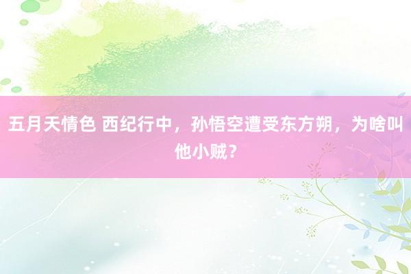 五月天情色 西纪行中，孙悟空遭受东方朔，为啥叫他小贼？
