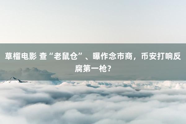 草榴电影 查“老鼠仓”、曝作念市商，币安打响反腐第一枪？